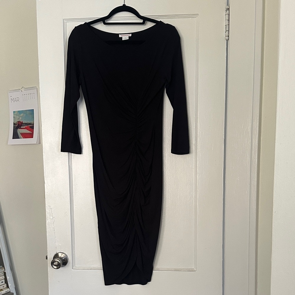 Isabel Maternity by Ingrid & Isabel Elegant Black Long Sleeve Dress